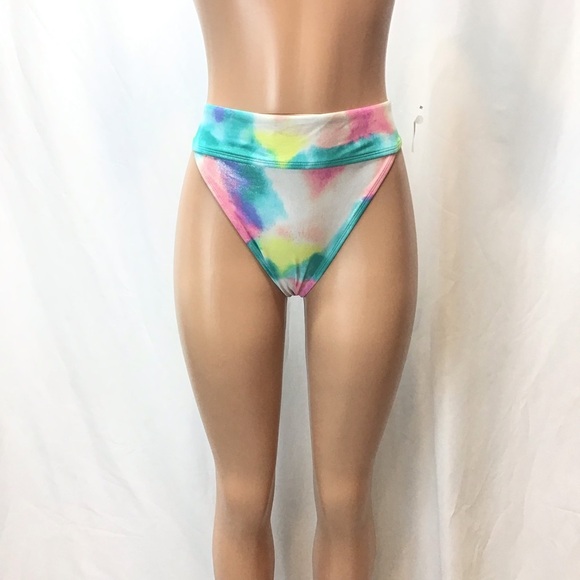 Xhilaration Womens Metallic Tie-dye High-waist Bikini Bottom Size Medium - Picture 3 of 11